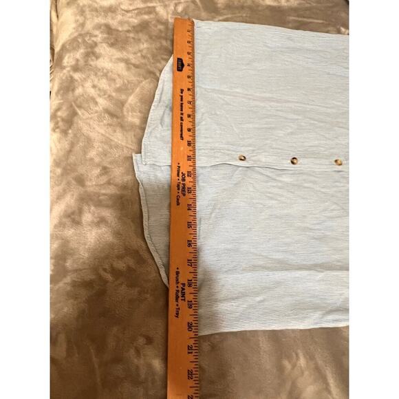 Vintage women's size medium shirt button down Halloween lue white pinstripe - Picture 8 of 10